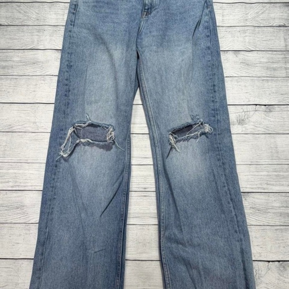 Zara High Rise Wide leg jeans 100% Cotton Sz 8 Casual Streetwear Americana